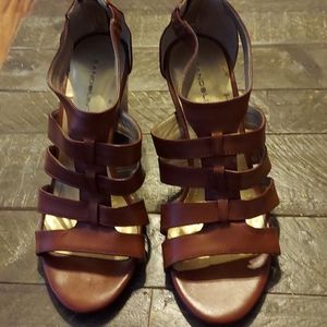 Bandolino Brown Gladiator Heel Sandals 7.5M